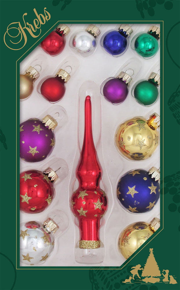 4 3/4" (120mm) 4 x Assorted Mini Trimsets, Tree Topper, Multi, 16/Box, 24/Case, 384 Pieces