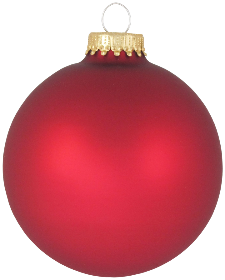 3 1/4" (80mm) Glass Ball Ornament, Red Velvet, 4/Box, 12/Case, 48 Pieces