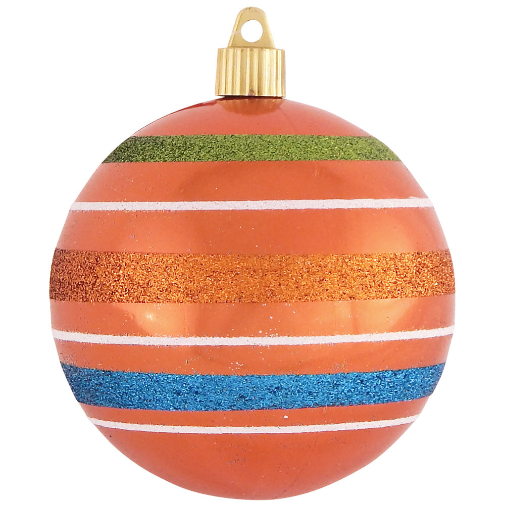 4" (100mm) Large Commercial Shatterproof Ball Ornament, Mandarin, Case, 24 Pieces