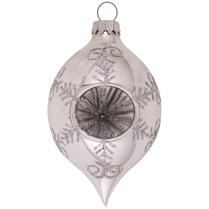 Assorted Sizes Glass Finials, Bright Silver Reflectors, Silver Swirls, 4 Shapes, 12/Box, 4/Case, 48 Pieces