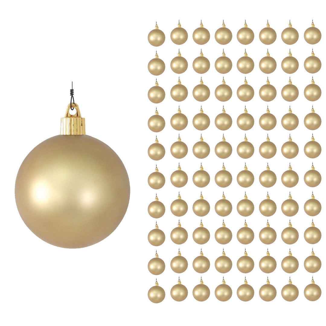 3 1/4" (80mm) Commercial Pre-Wired Shatterproof Ball Ornament, Vivacious Purple, Case, 80 Pieces