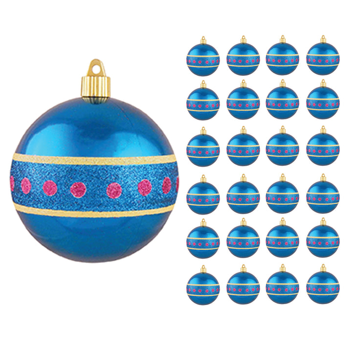 4" (100mm) Large Commercial Shatterproof Ball Ornament, Balmy Seas, Case, 24 Pieces