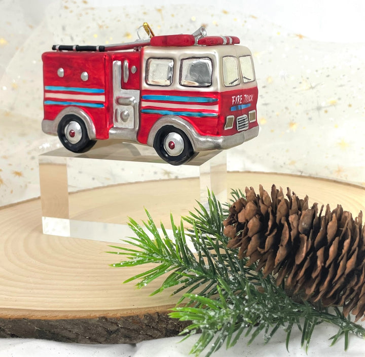 5" (127mm) Fire Truck Figurine Ornaments, 1/Box, 6/Case, 6 Pieces