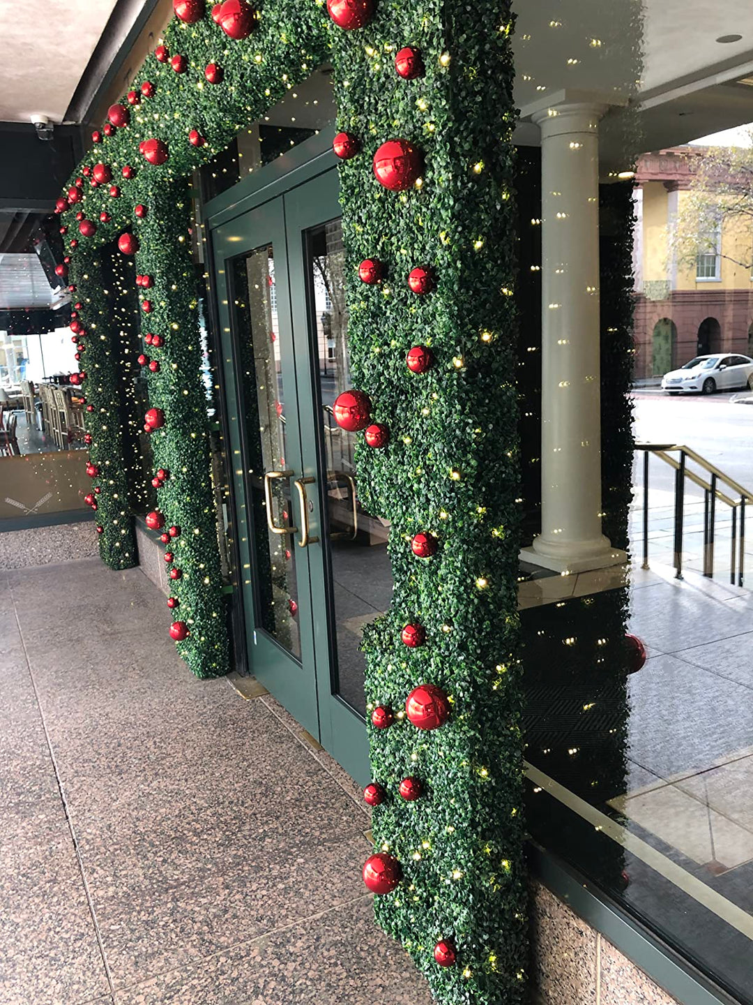 3 1/4" (80mm) Shatterproof Christmas Ball Ornaments, Red Glitter, Case, 8 PIECES PER BAG. 10 BAGS PER CASE, 80 PIECES PER CASE.