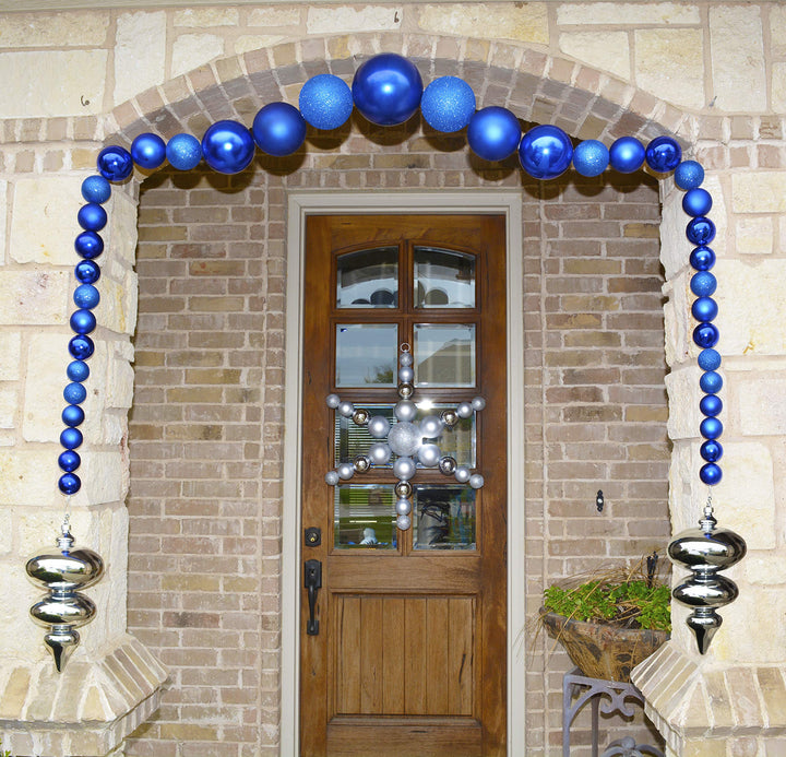 12" (300mm) Giant Commercial Shatterproof Ball Ornament, Dark Blue Glitter, Case, 2 Pieces