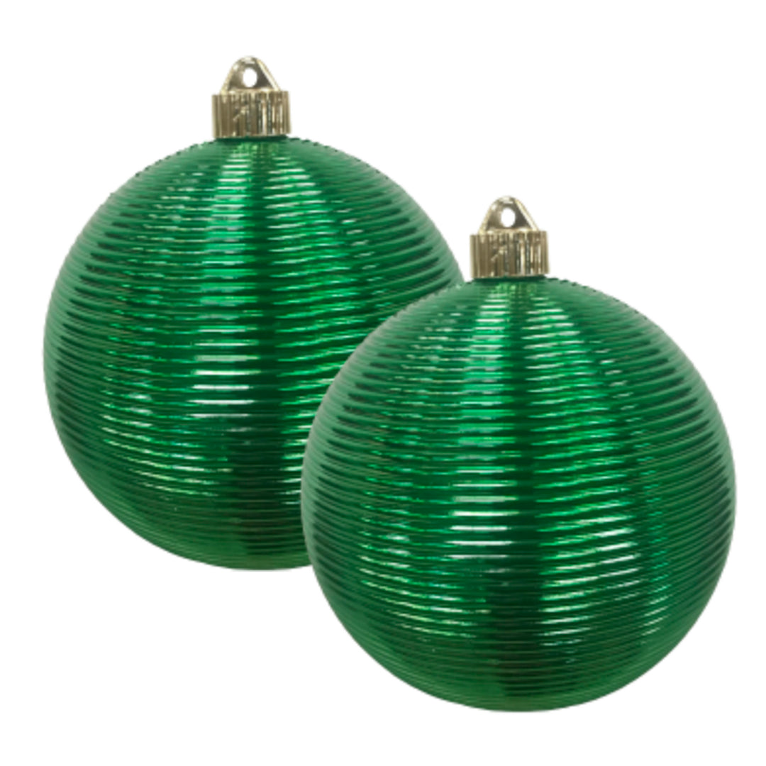 6" (150mm) Commercial Shatterproof Ball Ornament, Round Spiral Blarney, 2 per Bag, 6 Bags per Case, 12 Pieces