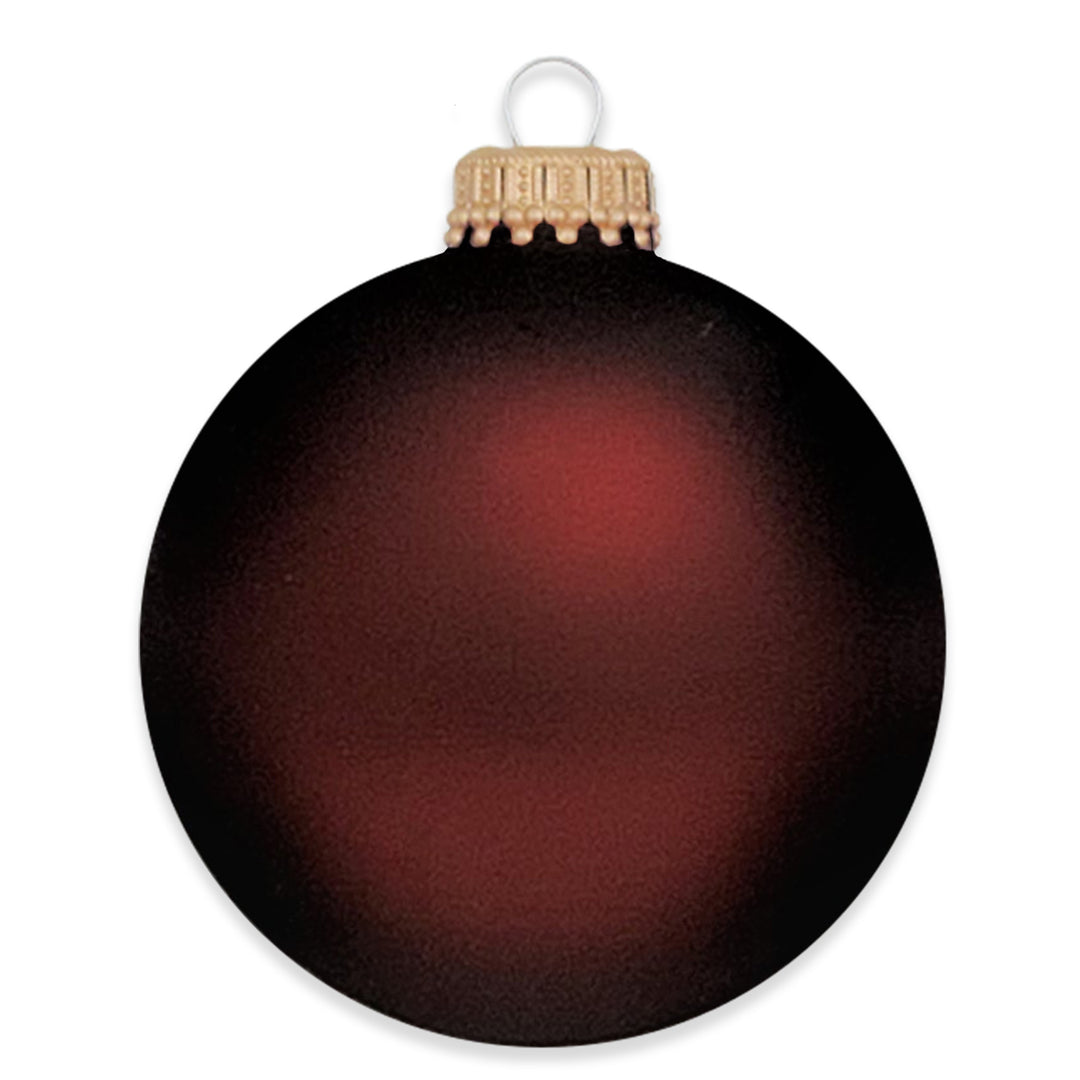 2 5/8" (67mm) Ball Ornaments, Gold Caps, Swiss Chocolate, 8/Box, 12/Case, 96 Pieces