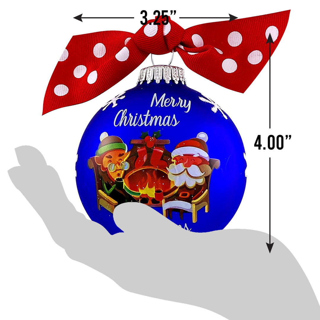 3 1/4" (80mm) Personalizable Hugs Specialty Gift Ornaments, Merry Christmas Gramps, Royal Velvet, 1/Box, 12/Case, 12 Pieces