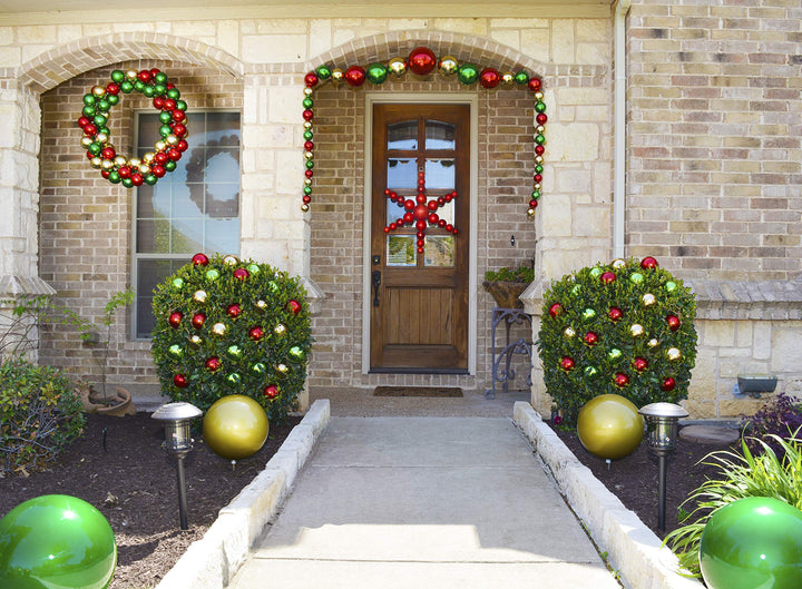 3 1/4" (80mm) Commercial Shatterproof Ball Ornament, Red Glitz, 8 PIECES PER BAG. 10 BAGS PER CASE, 80 PIECES PER CASE.