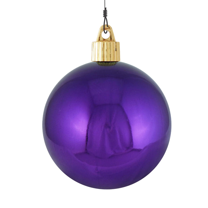 3 1/4" (80mm) Commercial Pre-Wired Shatterproof Ball Ornament, Vivacious Purple, Case, 80 Pieces