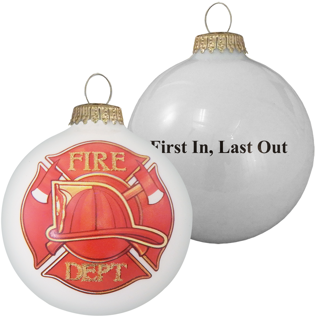 3 1/4" (80mm) Ball Ornaments, First Responder Logos, Multi, 1/Box, 12/Case, 12 Pieces