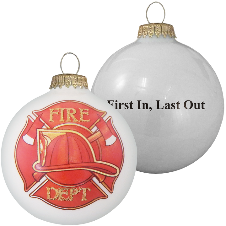 3 1/4" (80mm) Ball Ornaments, First Responder Logos, Multi, 1/Box, 12/Case, 12 Pieces