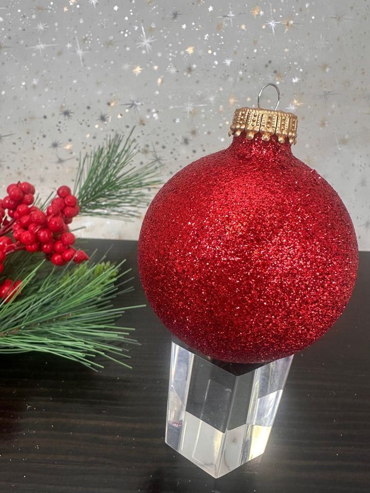 2 5/8" (67mm) Ball Ornaments, Red Romance Variety Set, 12/Box, 12/Case, 144 Pieces