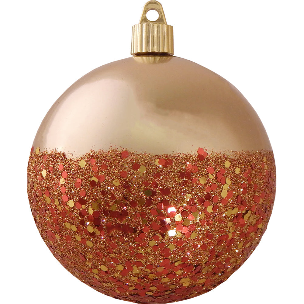 4" (100mm) Large Commercial Shatterproof Ball Ornament, Gilded Gold, Case, 24 Pieces