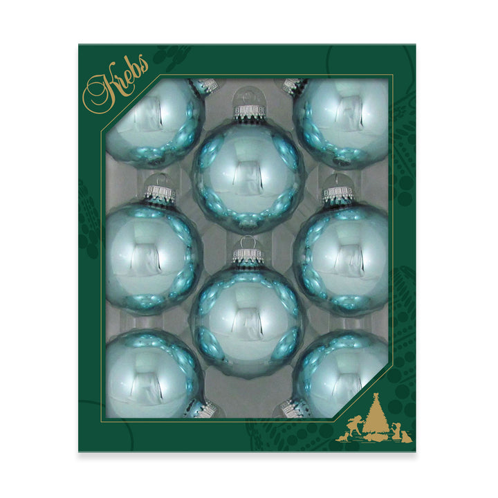 2 5/8" (67mm) Ball Ornaments, Silver Caps, Starlight Shine, 8/Box, 12/Case, 96 Pieces