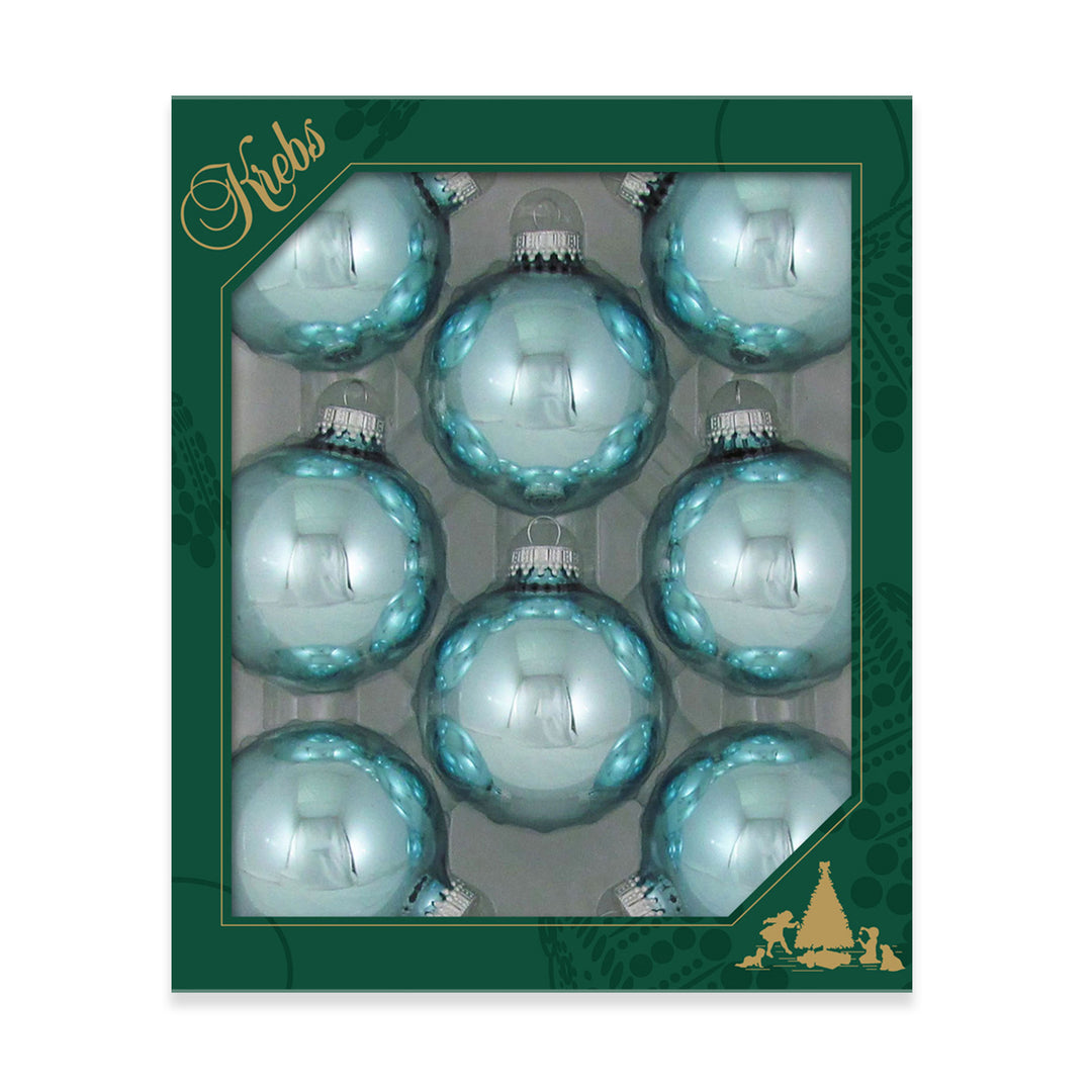 2 5/8" (67mm) Ball Ornaments, Silver Caps, Starlight Shine, 8/Box, 12/Case, 96 Pieces