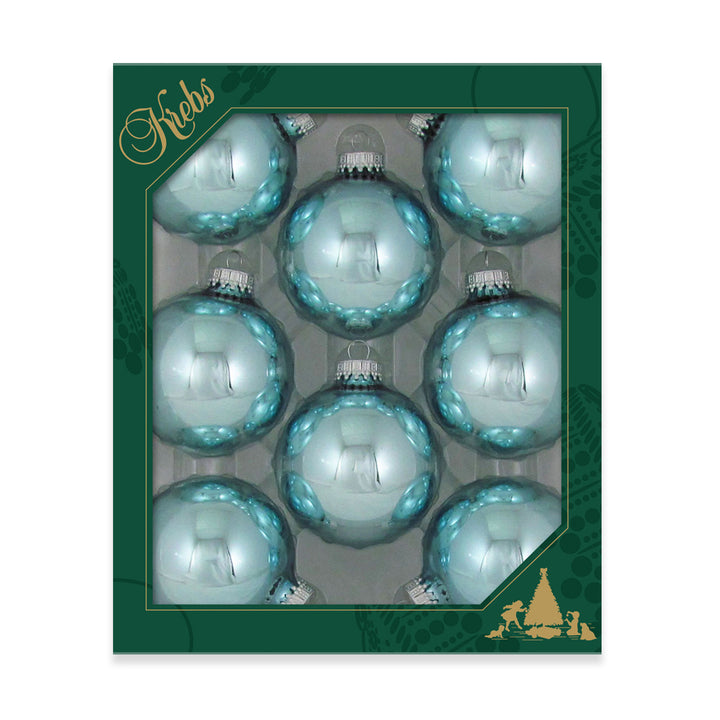 2 5/8" (67mm) Ball Ornaments, Silver Caps, Starlight Shine, 8/Box, 12/Case, 96 Pieces