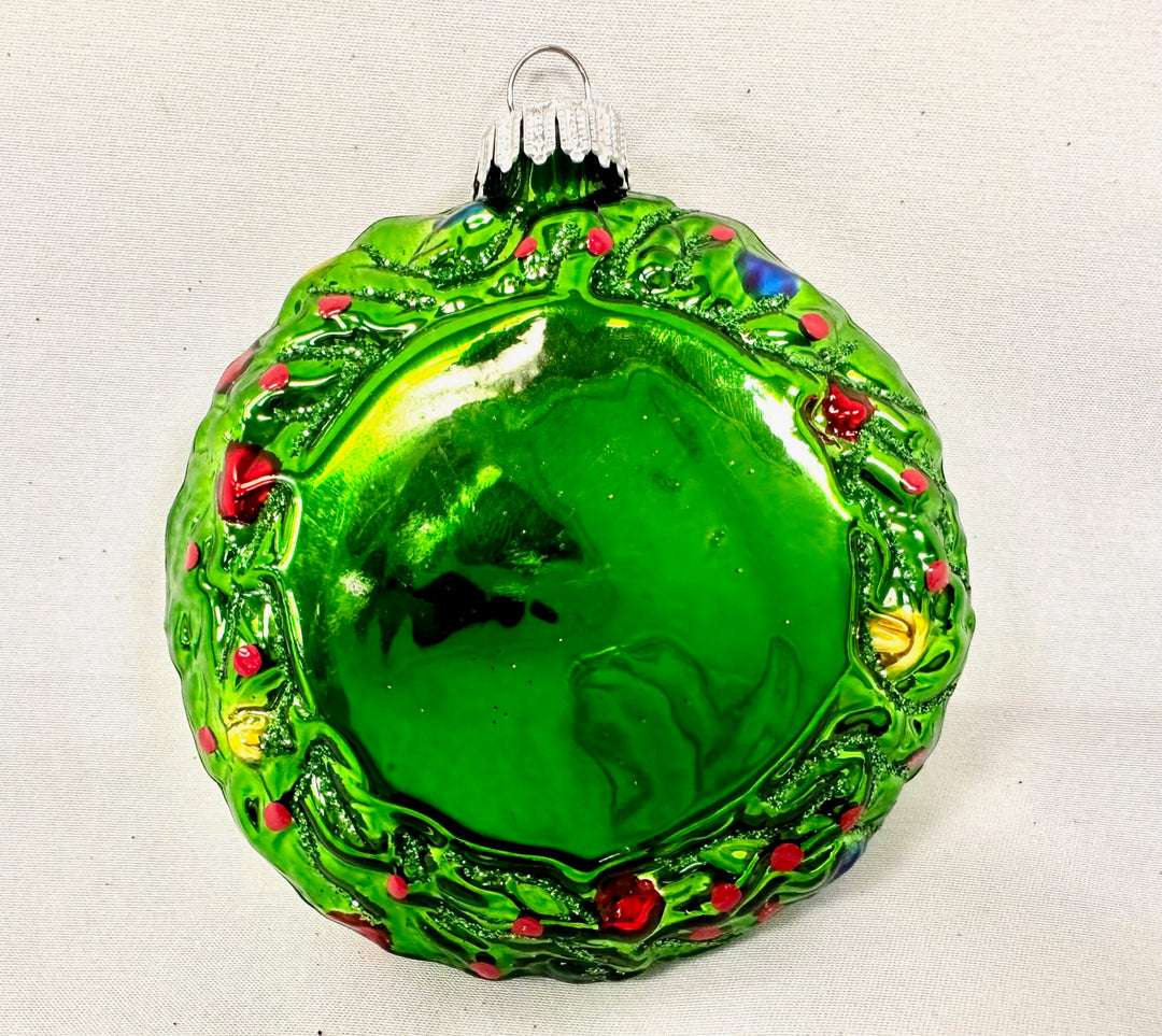4" (100mm) Glass Wreath Ornaments, 1/Box, 12/Case, 12 Pieces