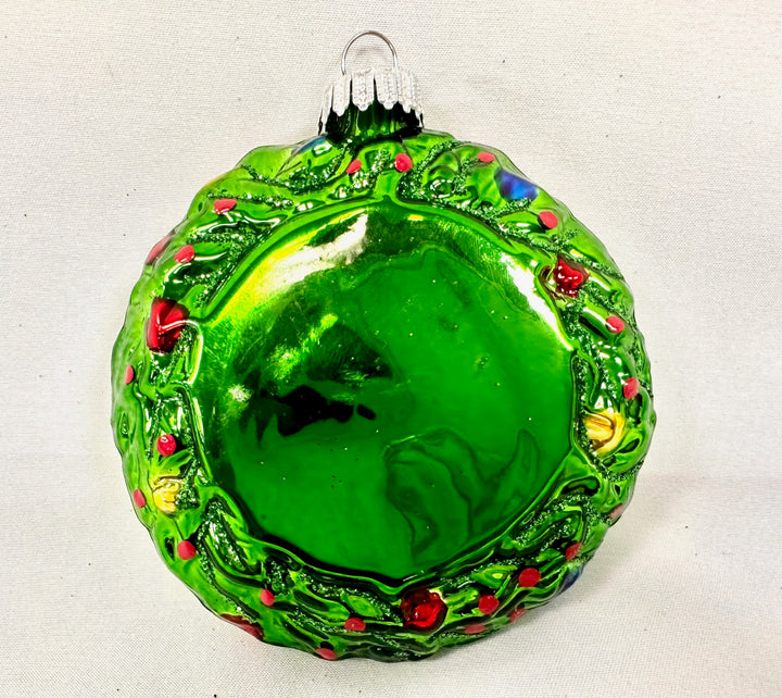 4" (100mm) Glass Wreath Ornaments, 1/Box, 12/Case, 12 Pieces