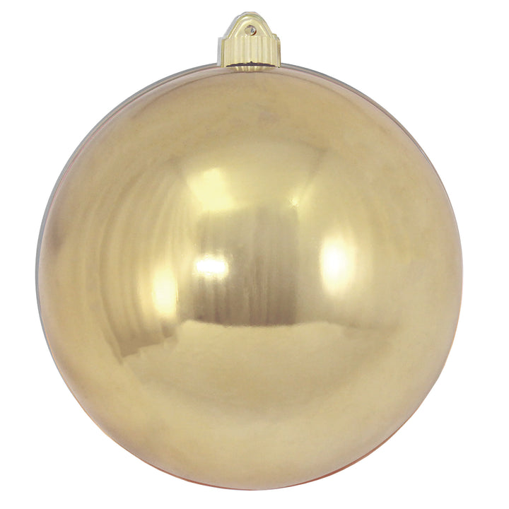 8" (200mm) Giant Commercial Shatterproof Ball Ornament, Gilded Gold, Case, 6 Pieces
