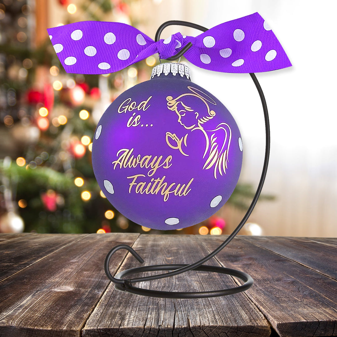 3 1/4" (80mm) Personalizable Hugs Specialty Gift Ornaments, God is Always Faithful, Purple Magic, 1/Box, 12/Case, 12 Pieces