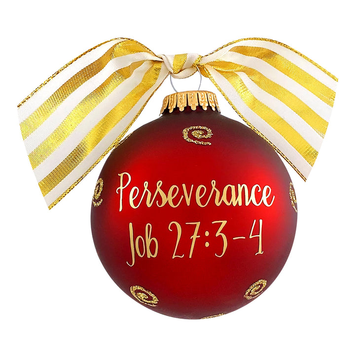 3 1/4" (80mm) Personalizable Hugs Specialty Gift Ornaments, Port Velvet Glass Ball with Bible Hero/ Job