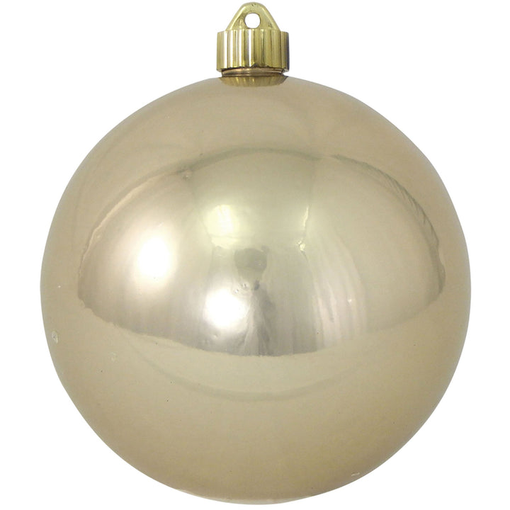 6" (150mm) Commercial Shatterproof Ball Ornament, Shiny Champagne Shine Brown, 2 per Bag, 6 Bags per Case, 12 Pieces
