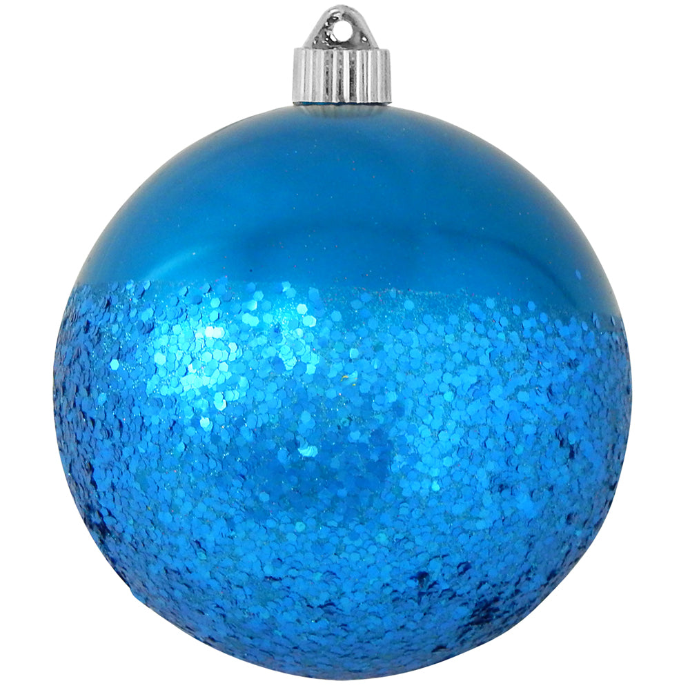 6" (150mm) Decorated Commercial Shatterproof Ball Ornaments, Balmy Seas Blue, 1/Box, 12/Case, 12 Pieces