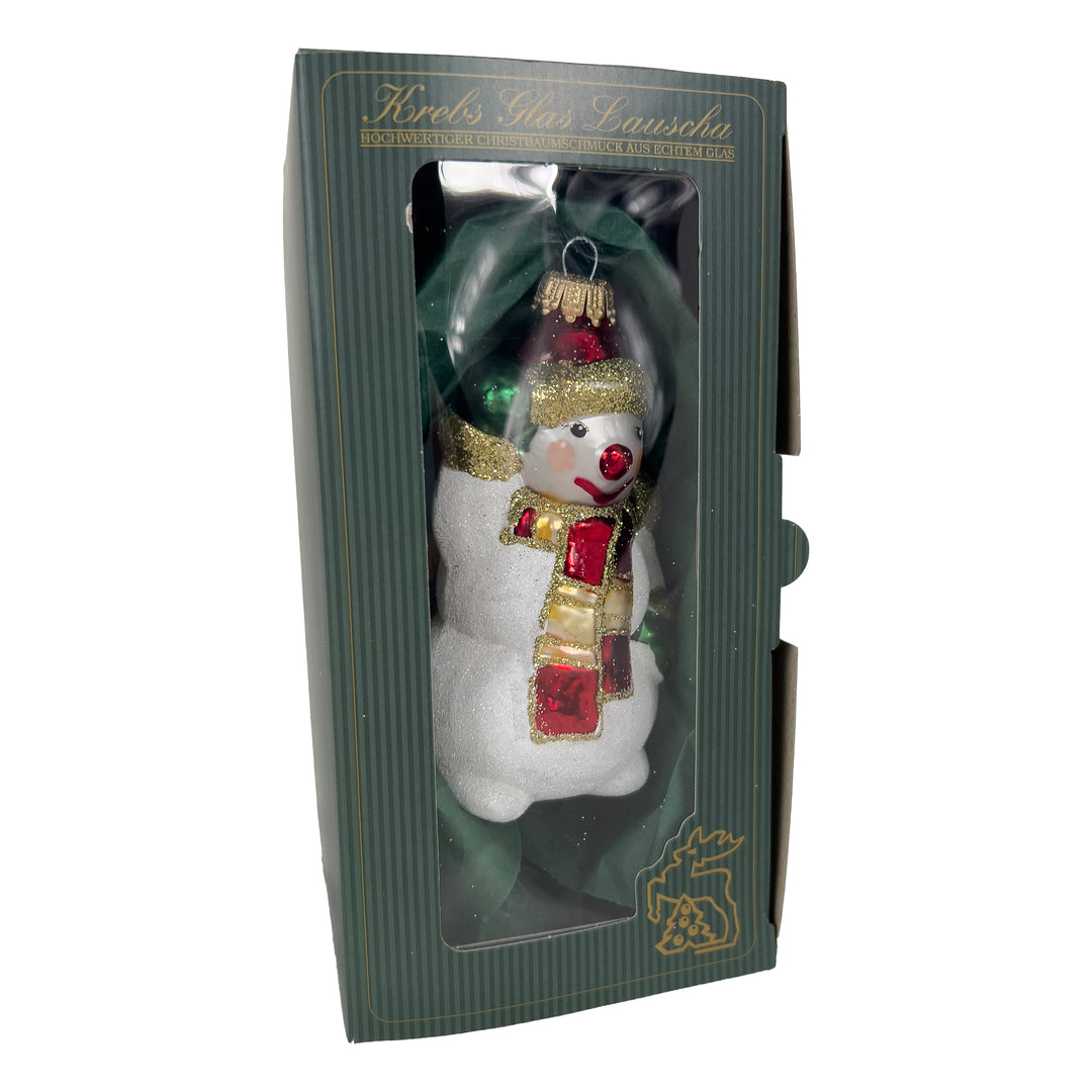 4.75 inches (12cm) Snowman Waving White/ Red Figurine Ornaments, 1/Box, 6/Case, 6 Pieces