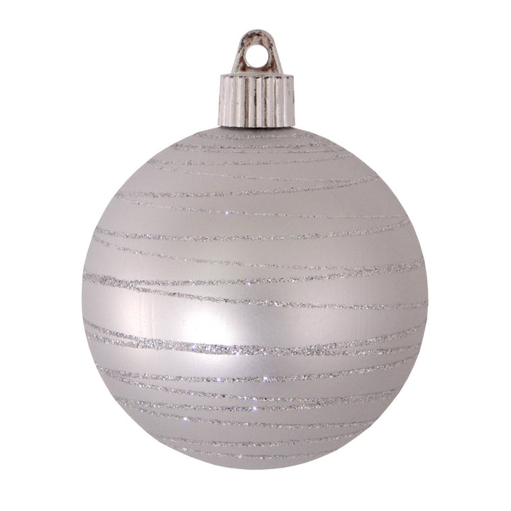 3 1/4" (80mm) Commercial Shatterproof Ball Ornament, Dove Gray, Case, 36 Pieces