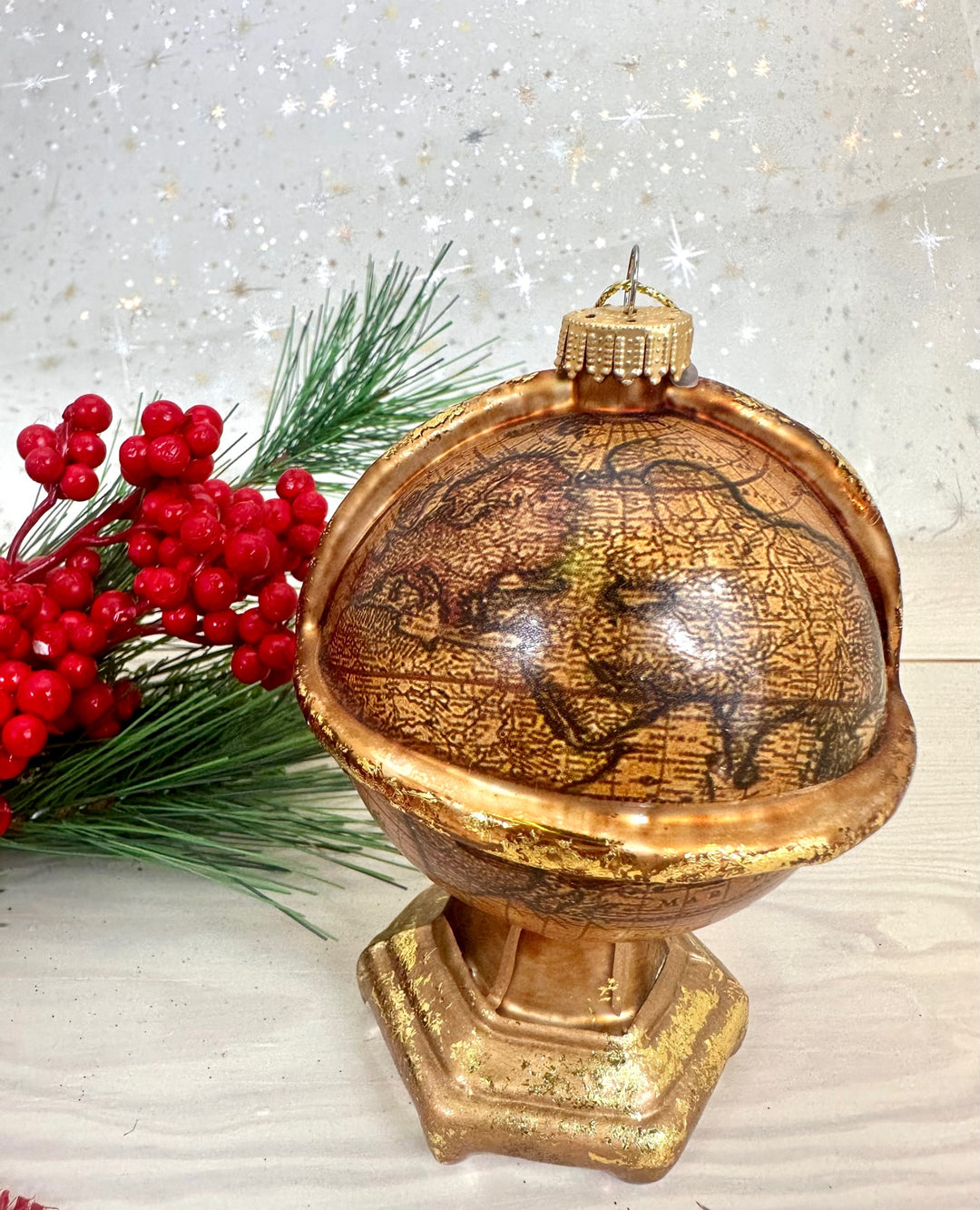 4 1/4" (108mm) Old World Globe Figurine Ornaments, 1/Box, 6/Case, 6 Pieces