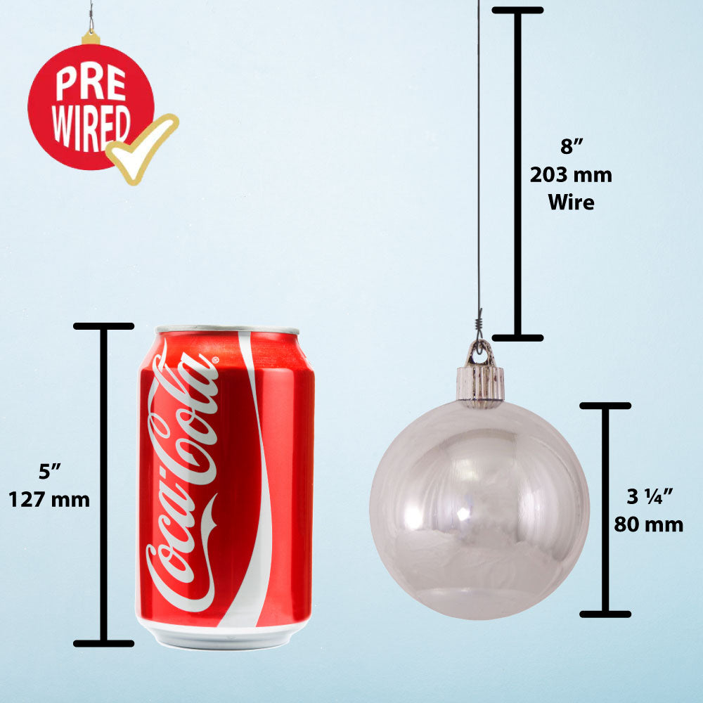 3 1/4" (80mm) Commercial Pre-Wired Shatterproof Ball Ornament, Vivacious Purple, Case, 80 Pieces