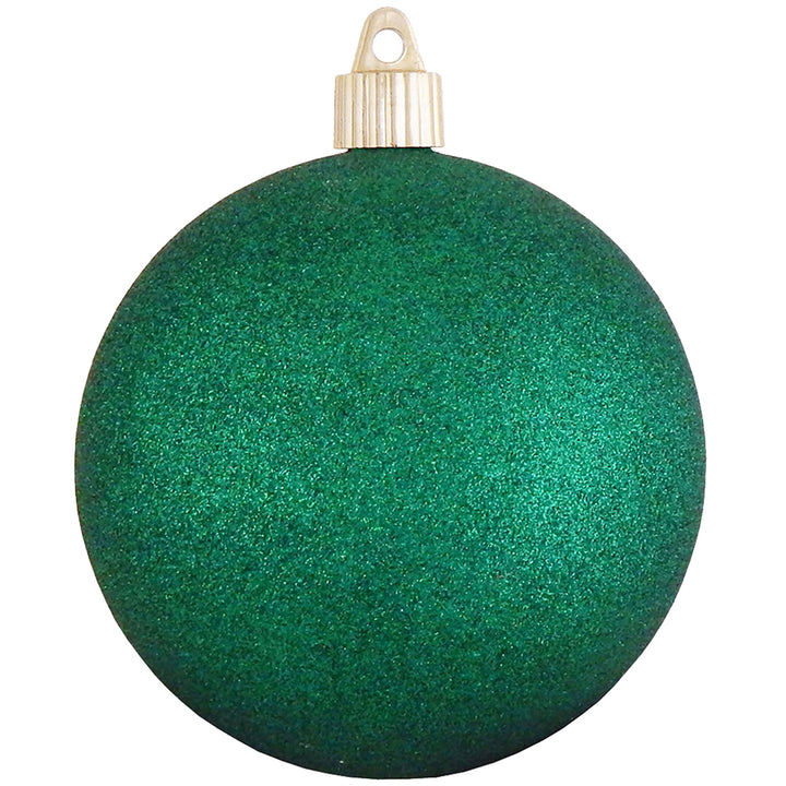 4" (100mm) Commercial Shatterproof Ball Ornament, Emerald Glitter, 4 per Bag, 12 Bags per Case, 48 Pieces