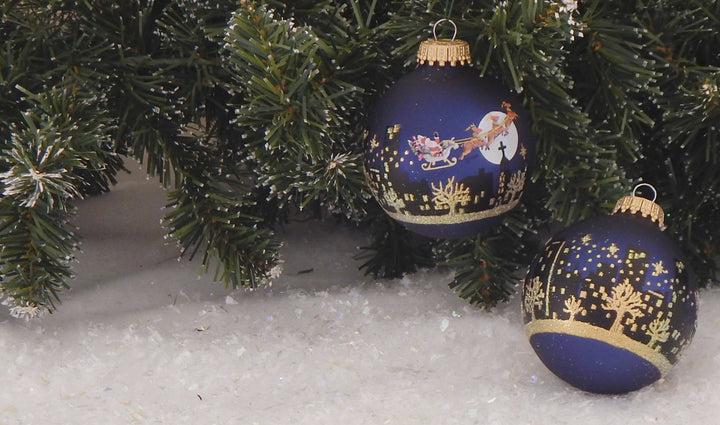 2 5/8" (67mm) Ball Ornaments Midnight Haze with Night Before Christmas, 4/Box, 12/Case, 48 Pieces