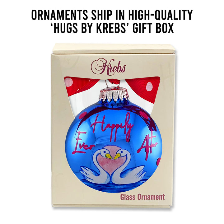3 1/4" (80mm) Personalizable Hugs Specialty Gift Ornaments, Happily Ever After Swans, Alpine Shine, 1/Box, 12/Case, 12 Pieces