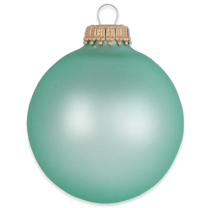 2 5/8" (67mm) Ball Ornaments, Gold Caps, Mermaid Velvet, 8/Box, 12/Case, 96 Pieces