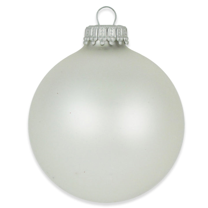 2 5/8" (67mm) Ball Ornaments, Silver/Blue Glass Ball with Trees & Cardinals Variety Set, 12/Box, 12/Case, 144 Pieces