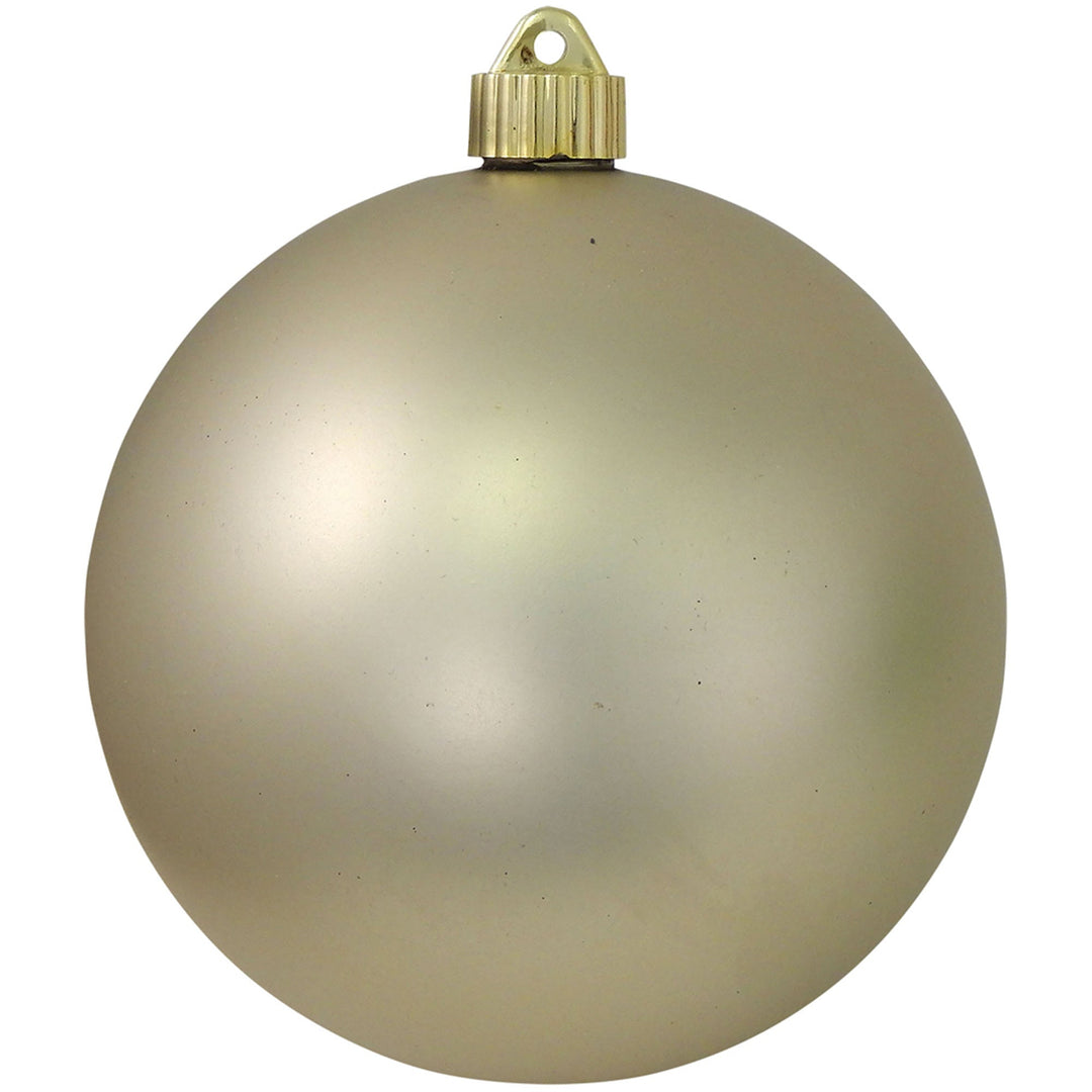 6" (150mm) Commercial Shatterproof Ball Ornament, Matte Buff Velvet Ivory, 2 per Bag, 6 Bags per Case, 12 Pieces