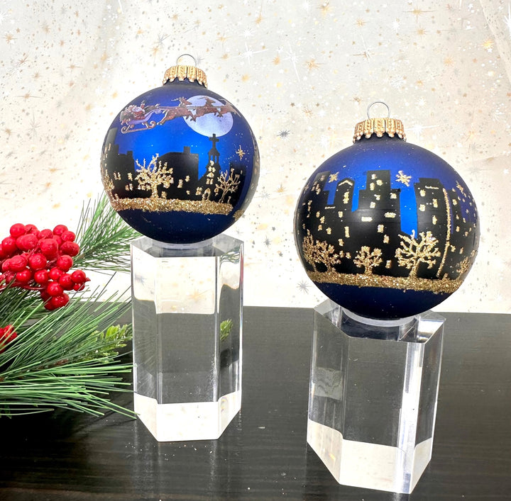 2 5/8" (67mm) Ball Ornaments Midnight Haze with Night Before Christmas, 4/Box, 12/Case, 48 Pieces