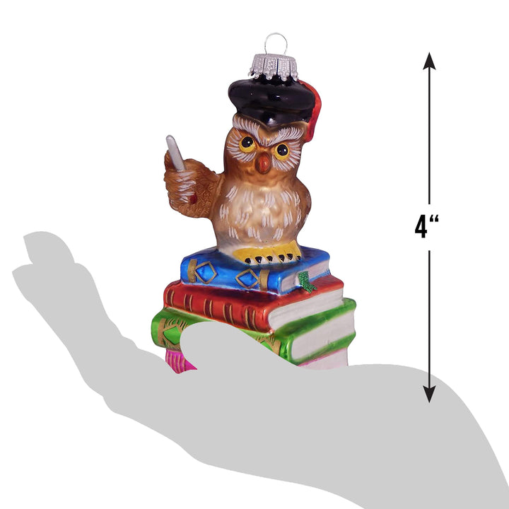 4" (100mm) Owl Teacher Figurine Ornaments, 1/Box, 6/Case, 6 Pieces
