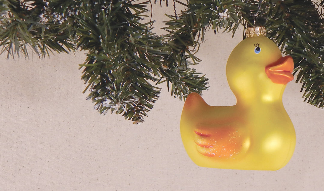 3 3/4" (95mm) Rubber Ducky Figurine Ornaments, 1/Box, 6/Case, 6 Pieces