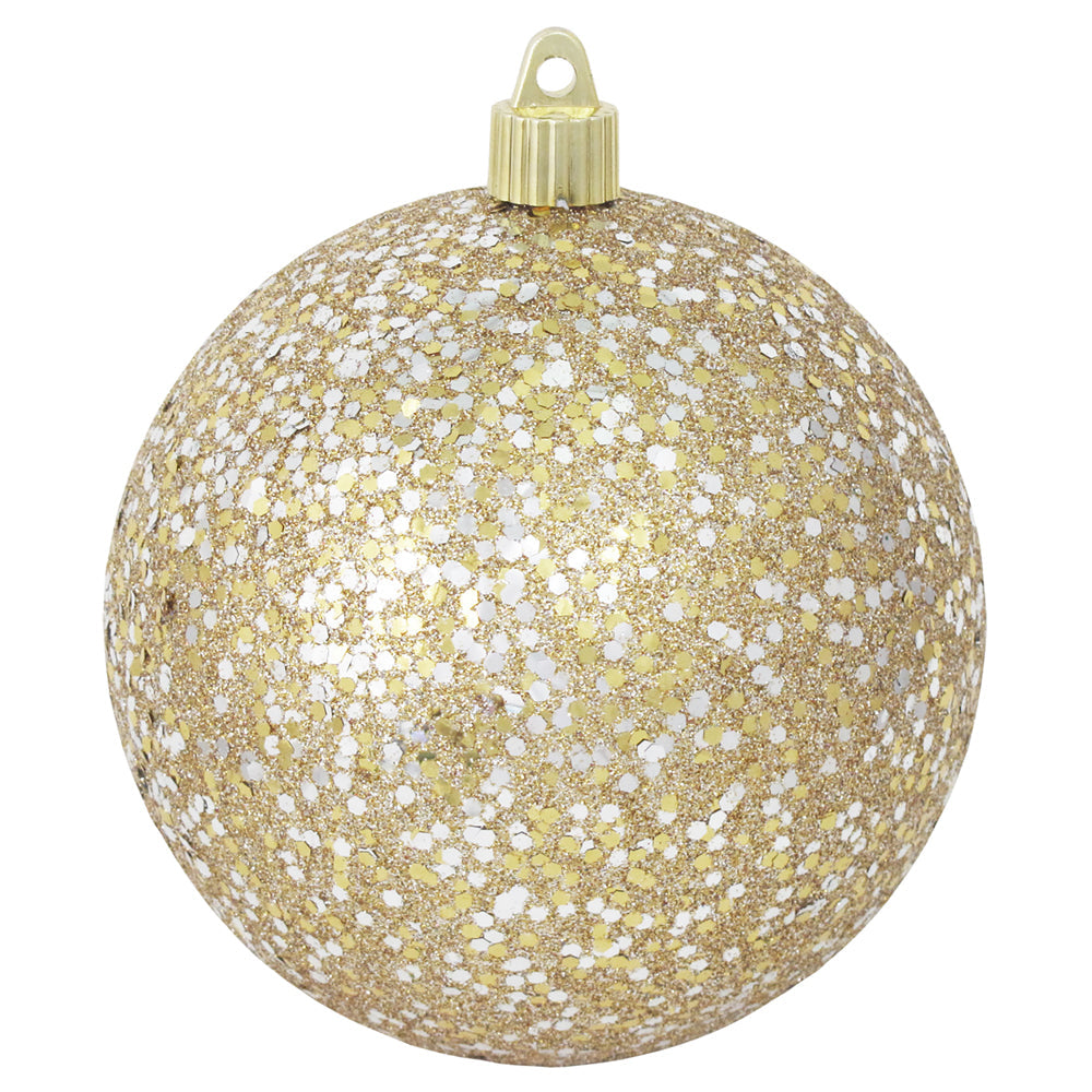 4 3/4" (120mm) Gold / Silver Glitz Shatterproof Ball, Case, 36 Pieces