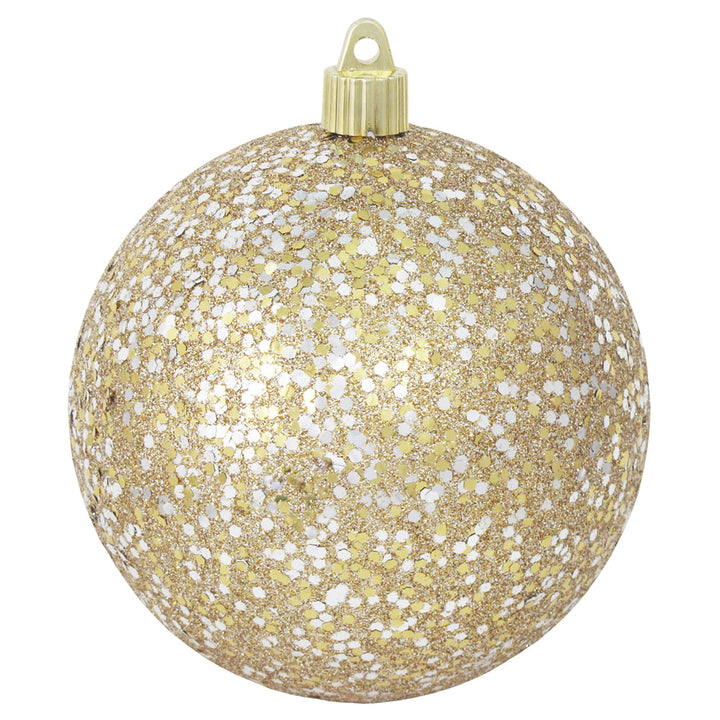 4 3/4" (120mm) Gold / Silver Glitz Shatterproof Ball, Case, 36 Pieces