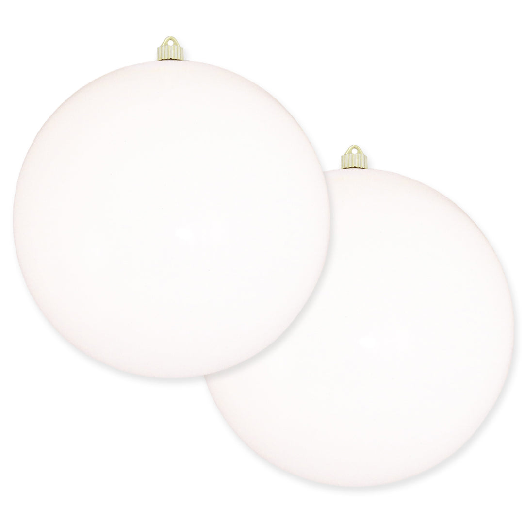 12" (300mm) Giant Commercial Shatterproof Ball Ornament, Pure White, Case, 2 Pieces