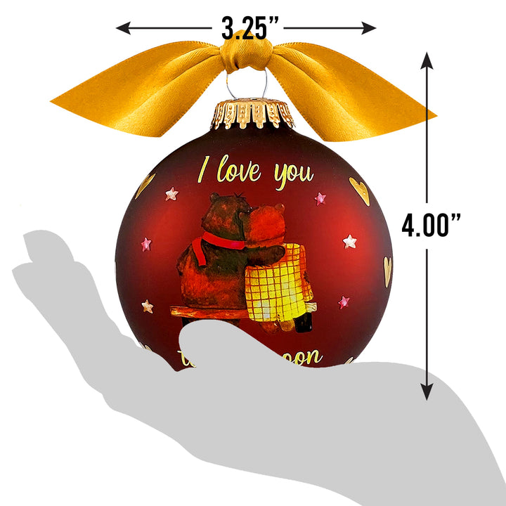 3 1/4" (80mm) Personalizable Hugs Specialty Gift Ornaments, I Love you to the Moon and Back, Mustang Velvet, 1/Box, 12/Case, 12 Pieces