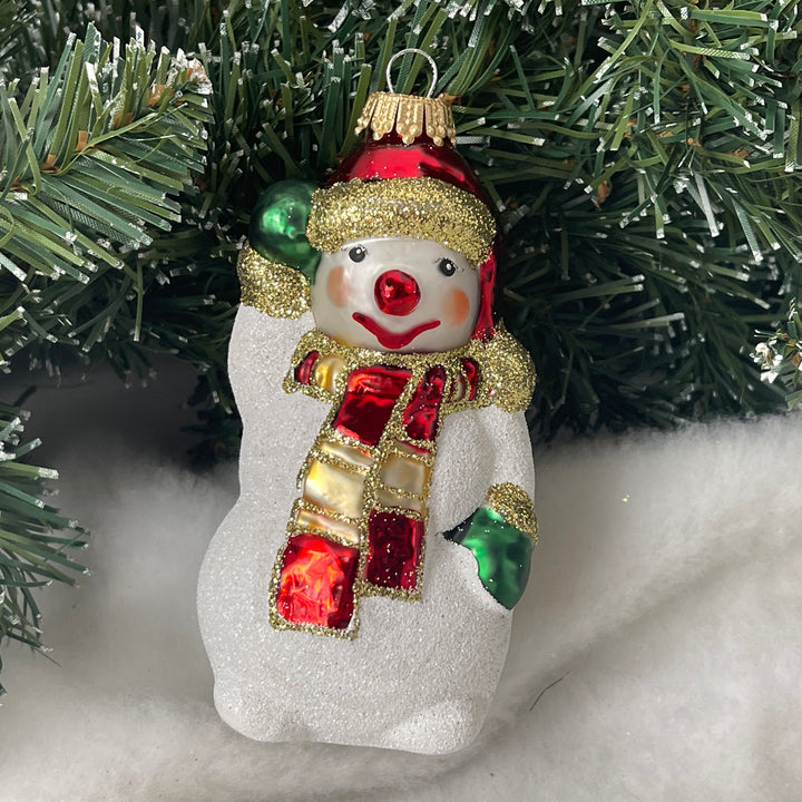 4.75 inches (12cm) Snowman Waving White/ Red Figurine Ornaments, 1/Box, 6/Case, 6 Pieces