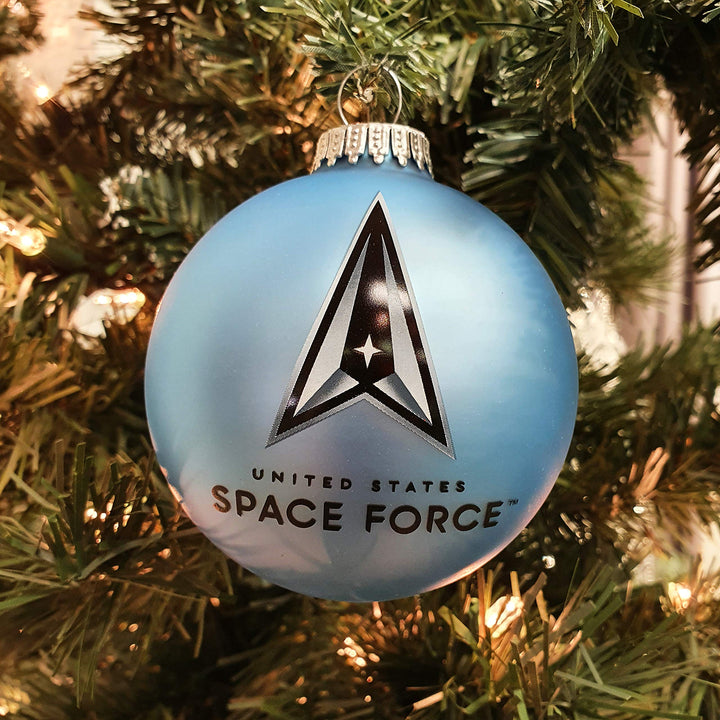 3 1/4" (80mm) Ball Military Ornaments, Space Force, Alpine Velvet, 1/Box, 12/Case, 12 Pieces