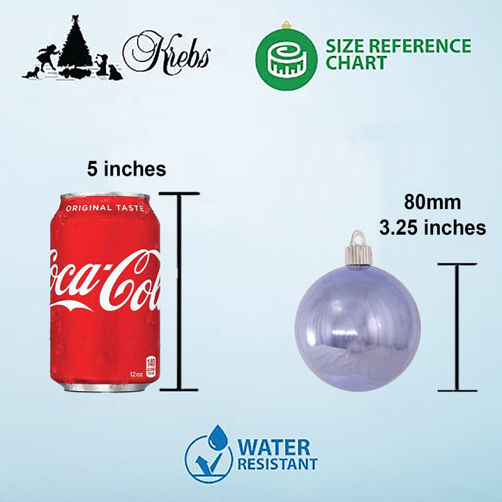 3 1/4" (80mm) Commercial Shatterproof Ball Ornament, Lime Glitter, Case, 36 Pieces