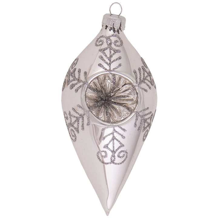 Assorted Sizes Glass Finials, Bright Silver Reflectors, Silver Swirls, 4 Shapes, 12/Box, 4/Case, 48 Pieces
