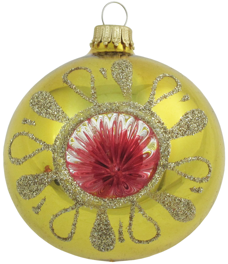 Assorted Sizes Glass Finials, Red/Gold Multi, 12/Box, 4/Case, 48 Pieces